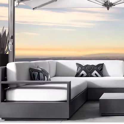 Nordic Outdoor Aluminum Modern Sofa Set Waterproof Garden Patio Furniture with Combined Features for Hotels