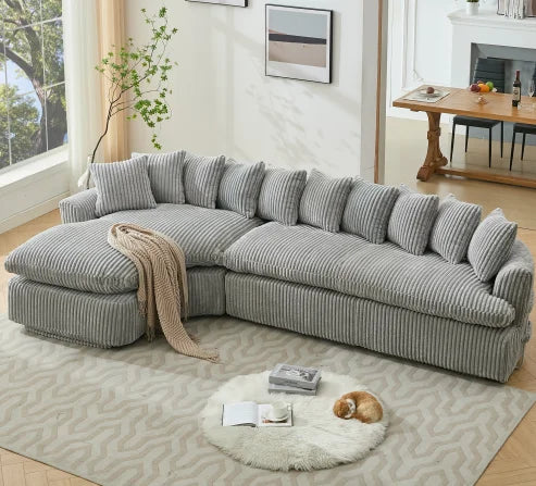 84" Chenille Convertible Modern Sofa Loveseat Deep Seat 2 Throw Pillows Memory Foam Living Room Apartment Office Lounge-Black