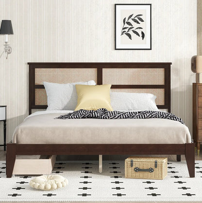 2-Piece  Size MDF Bedroom  Adjustable Height Convertible Upholstered Platform Bed Hydraulic Storage Home Furniture