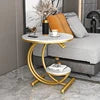 Contemporary Modern Luxury Living Room Side Table Made of Sintered Stone With Metal Frame Home Bar Office Furniture Park