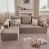 Unisofa Luxury Nordic Corner L Shaped Sectional Bedroom Living Room Use Frameless Compressed Spring Boneless Sofa
