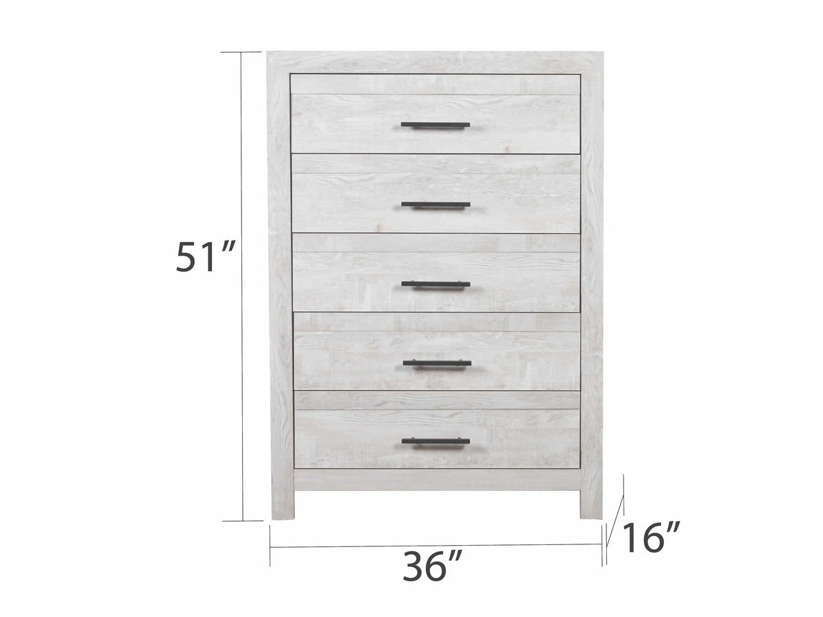 Queen 5PC Convertible Adjustable Height Antique Style Storage Bedroom Set Made with Wood in Natural for Hotel Apartment