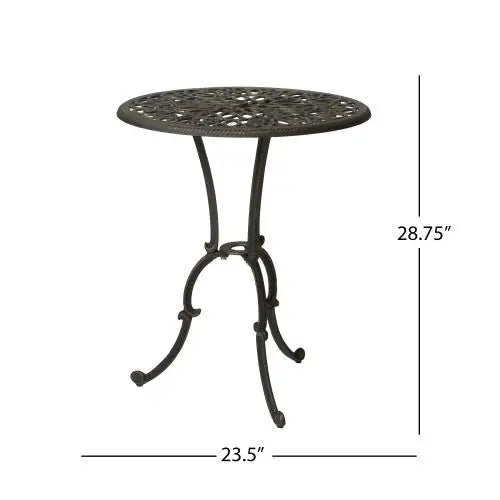 Thomas 3-Piece Modern Outdoor Cast Iron Bistro Set Stylish Patio Furniture for Garden Courtyard & Hotels Made in China