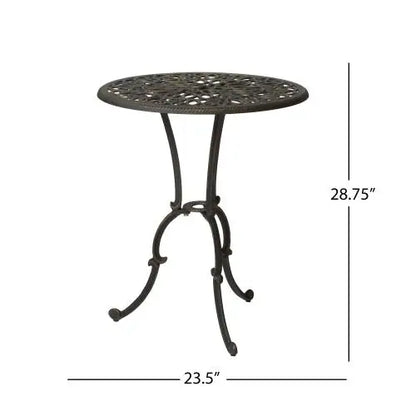 Thomas 3-Piece Modern Outdoor Cast Iron Bistro Set Stylish Patio Furniture for Garden Courtyard & Hotels Made in China