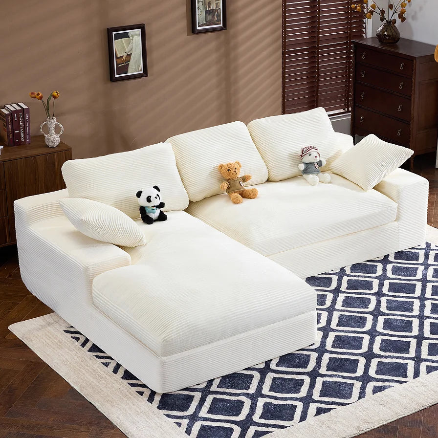 Modular Convertible Sectional Sofa  Upholstered L-Shape Modern Sofa for Living Room Bedroom Apartment No Assembly Required