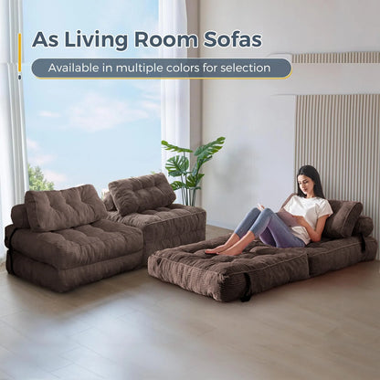 US In-Stock High Quality Corduroy Foldable Modern Sofa Bed No-Installation Vacuum Compressed for Living Room Balcony Hotel