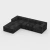 Grey Corduroy L-Shape Corner Three Seat Modular Compressed Sponge Sofa with Vacuum Packaging for Hotel Use in a Box