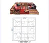 Modern Solid Wood Upholstered Extendable Square Sectional Mah Jong Sofa Living Room Furniture Modular Adjustable Apartment/Villa