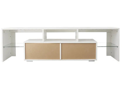 Modern Wood TV Stand with Adjustable Storage Shelves and TV Lift Fits 60-64in TVs for Living Room Hotel or Office