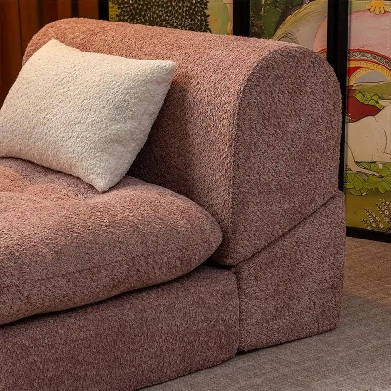 Convertible Extendable Apartment-Friendly Living Room Compress Sofa Set Rectangle Furniture Fabric Material Modern Design Solid