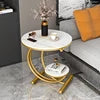 Contemporary Modern Luxury Living Room Side Table Made of Sintered Stone With Metal Frame Home Bar Office Furniture Park