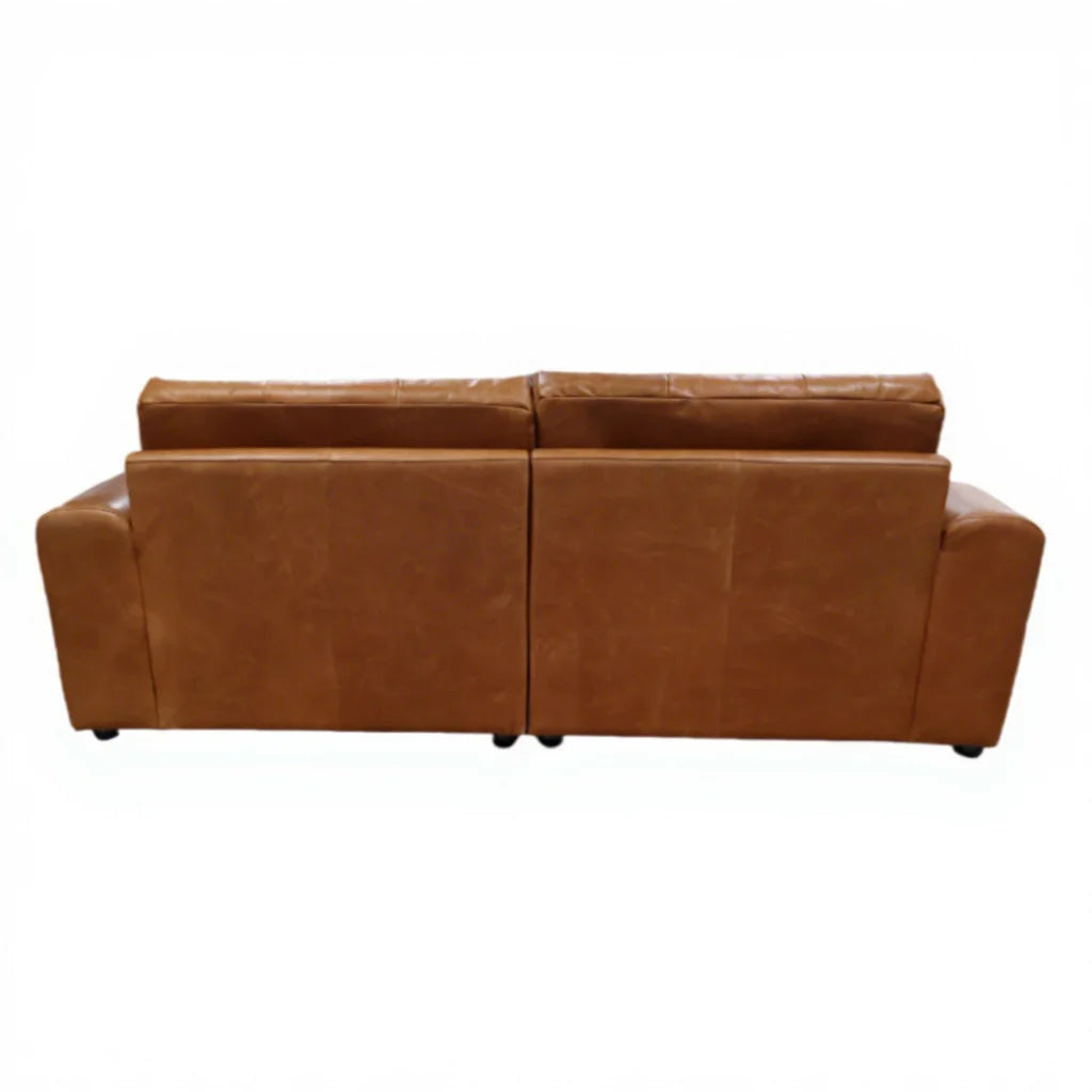 OEM ODM European Villa Retro Vintage Brown Genuine Leather Sectional Sofa Living Room Furniture Modular Premium Leather Sofa Set
