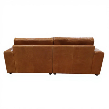 OEM ODM European Villa Retro Vintage Brown Genuine Leather Sectional Sofa Living Room Furniture Modular Premium Leather Sofa Set