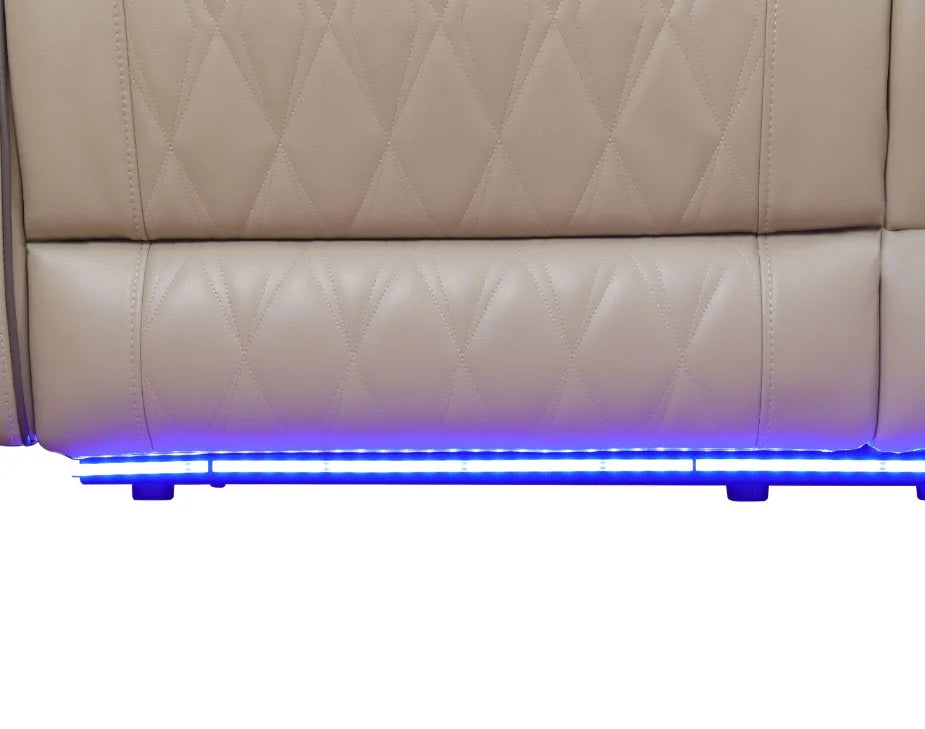 Living Room Hotel Convertible Leather Sectional Sofa Set with U-Shape Recliner