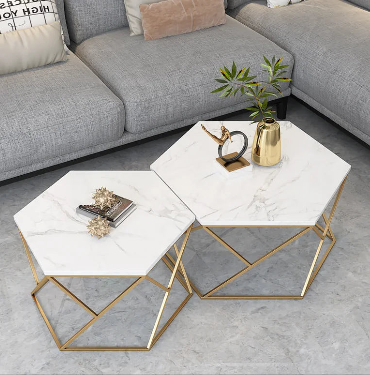 Home Furniture Living Room Sets Gold Center Table Luxury Coffee Tables and Tv Stand Modern Marble Coffee Table for Sale