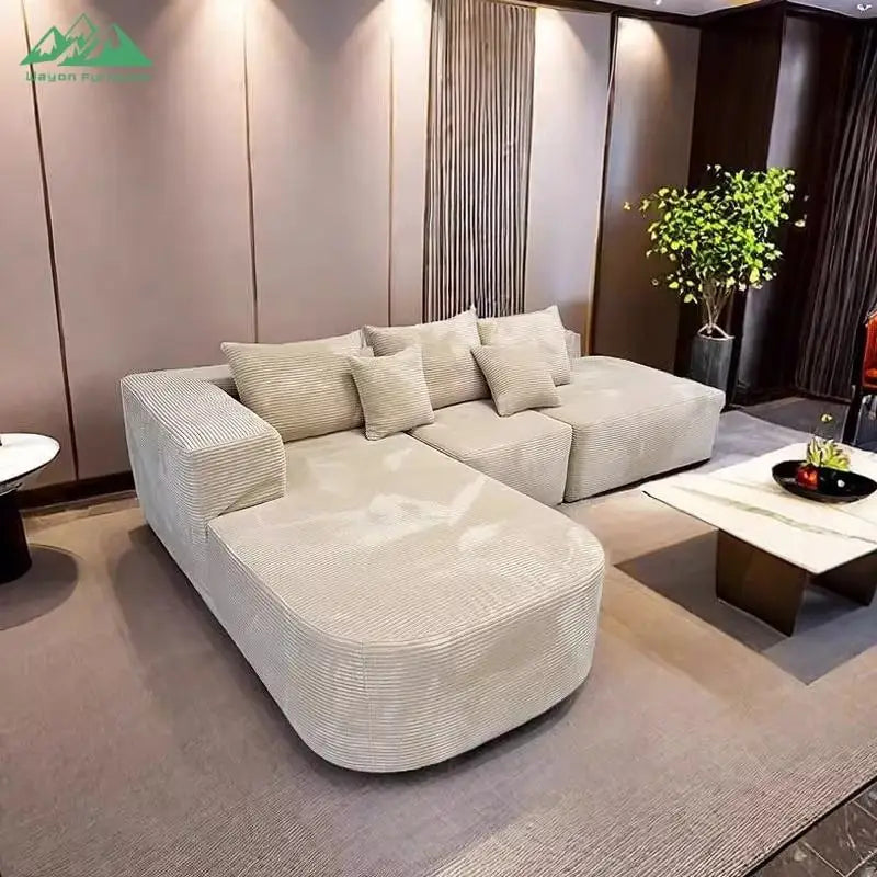 Wayon Luxury Extendable Convertible Compressible Foam Sofa Bed Set Modern Toeless Lounge Suite for Living Room & Villa
