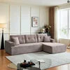 US Local Stock Modern L-Shaped Fabric Sponge-Filled Comfortable Sectional 3 Seater Chaise Sofa for Apartment/Villa Use-Hot
