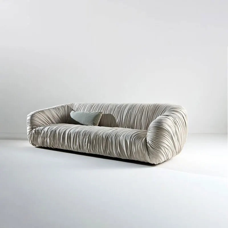 Italian Style Sofa Small Apartment 2.2 Meter Layer Leather Sofa Living Room Light Luxury Furniture