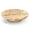 Large Round Luxury Italy Natural Stone Copper Modern Solid Wood Designer Living Room Furniture Center Square Coffee Table