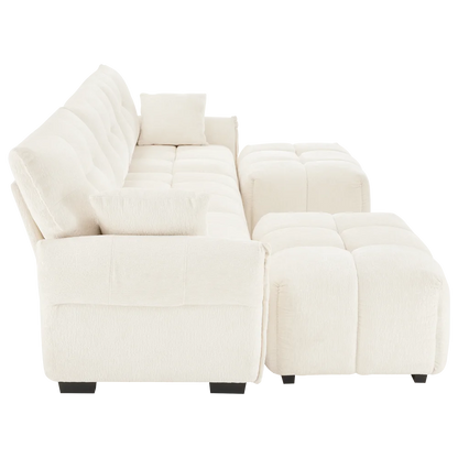 Cream-style Cotton Candy Sofa Set Living Room Furniture Modern Sofa Minimalism Soft Cloud White Lambs Wool Fabric Sofa for Home