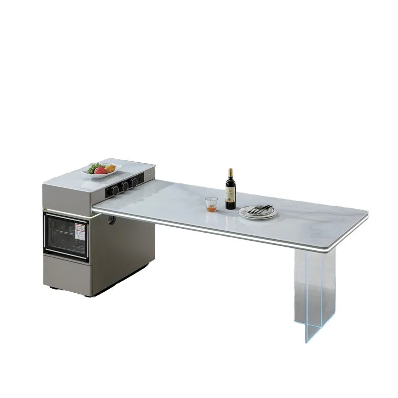 Modern Design Extendable Dining Desk Wooden Panel with 3-4 Drawers for Home Furniture in Hotels and Apartments