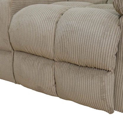 Beige Corduroy 3-Piece Living Room Recliner Sofa Set