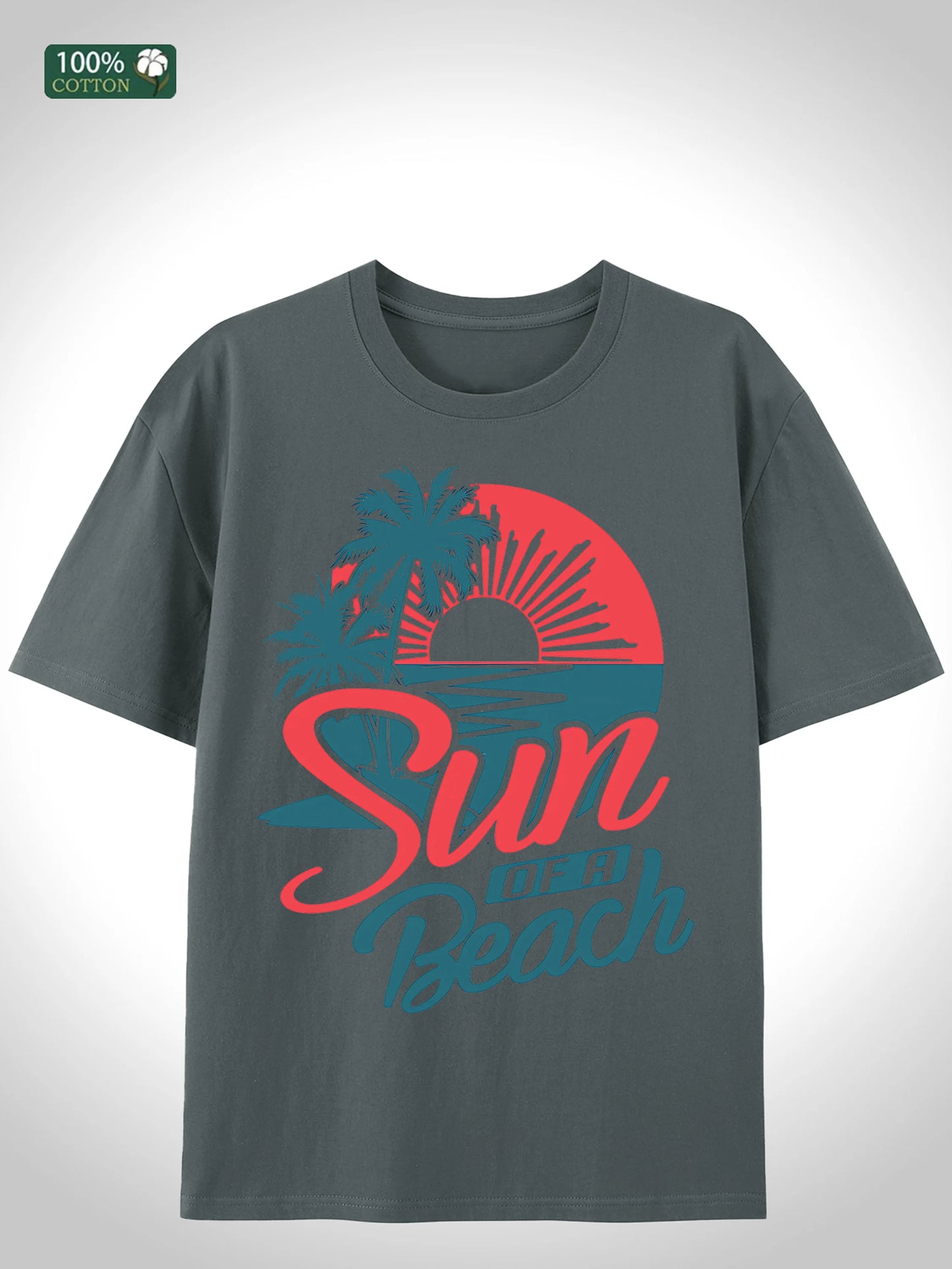 2025 Trendy Oversized Cotton Tshirt For Men 5 Color Options Breathable Round Neck US Stock