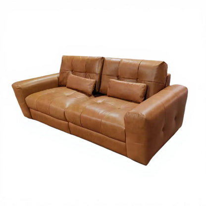 OEM ODM European Villa Retro Vintage Brown Genuine Leather Sectional Sofa Living Room Furniture Modular Premium Leather Sofa Set