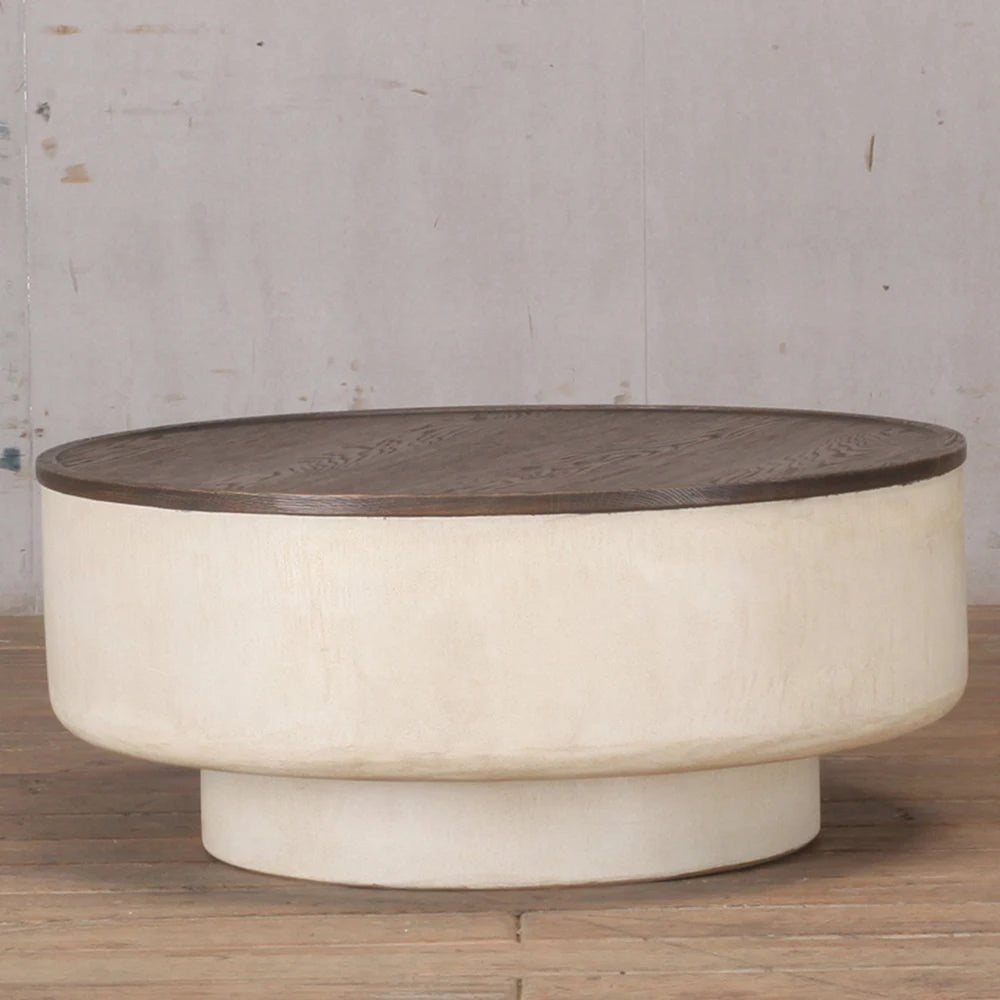 Japanese Wabi-Sabi Antique Luxury Coastal Design Coffee Table Living Room Solid Wood Stone Top Customizable Color Furniture 3
