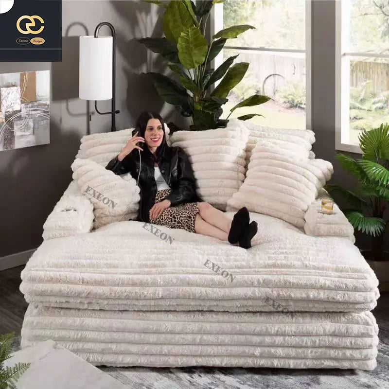 Charming High Resilience Design, Home Luxury Sofa Bed, Corduroy Classic Large Sofa