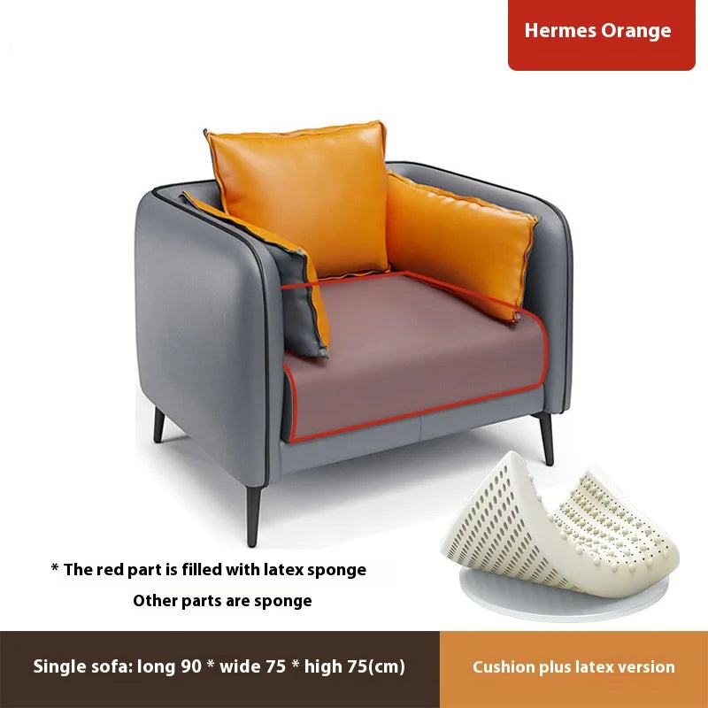 High Quality Modern Genuine Leather 3 Pieces Selection European Simple Style Office Sofa
