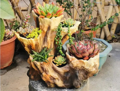 American Broken Root Shape Succulent Resin Flower Pot Outdoor Balcony Furnishing Crafts Garden Villa Vase Ornaments Decoration