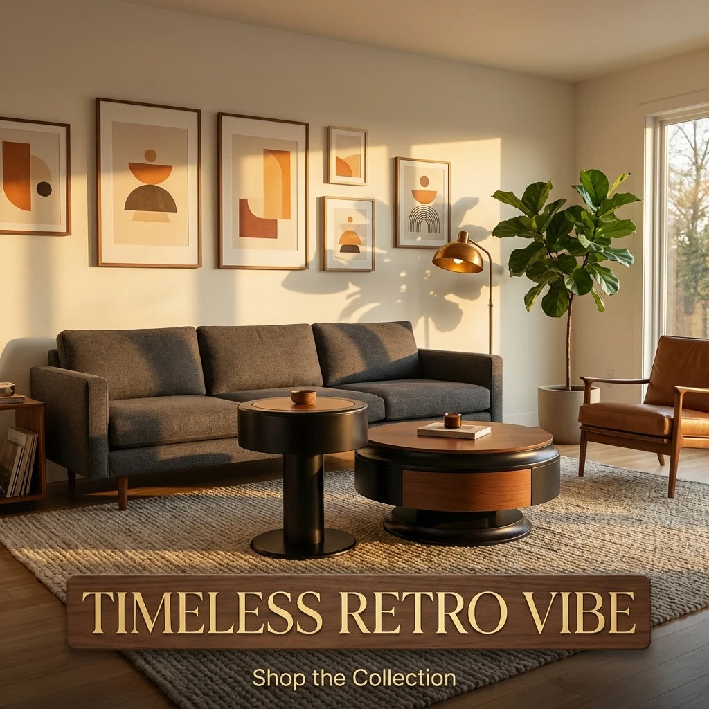 Modern Two-piece Design, Coffee Table, Wooden Board, Glossy Paint, Easy to Clean, Durable, Household Living Room Furniture