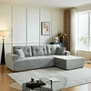 US Local Stock Modern L-Shaped Fabric Sponge-Filled Comfortable Sectional 3 Seater Chaise Sofa for Apartment/Villa Use-Hot