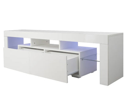 Modern Wood TV Stand with Adjustable Storage Shelves and TV Lift Fits 60-64in TVs for Living Room Hotel or Office