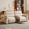 Fully Automatic Remote Control Electric Reclining Convertible Sofa Bed Genuine Leather L-Shape Solid Wood Frame Multifunctional
