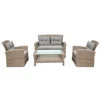 Modern U-Style 4-Piece Outdoor Rattan Sectional Sofa Set with Ottoman Cushions Durable & Lightweight All-Weather Furniture