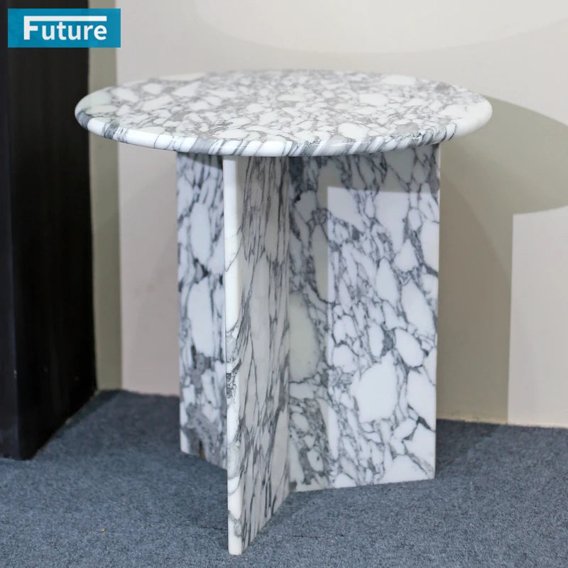 Luxury Designer Best Selling Rustic Industrial Style Marble SideTable for Living Room Center Piece and Home Decor
