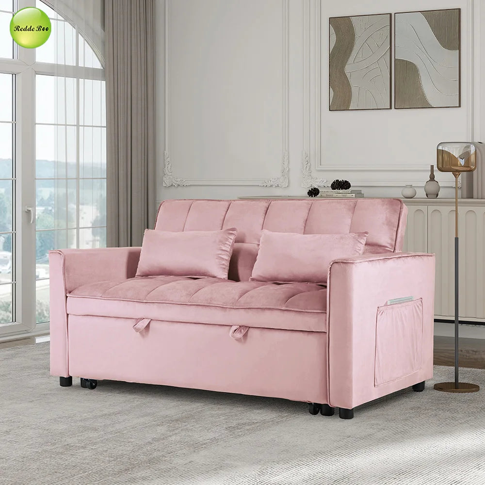 USA In Stock Modern Sofa Come Bed 2 in 1 Living Room Sofa Convertible Pull Out Sofa Bed For Small Space Home Furniture 18044