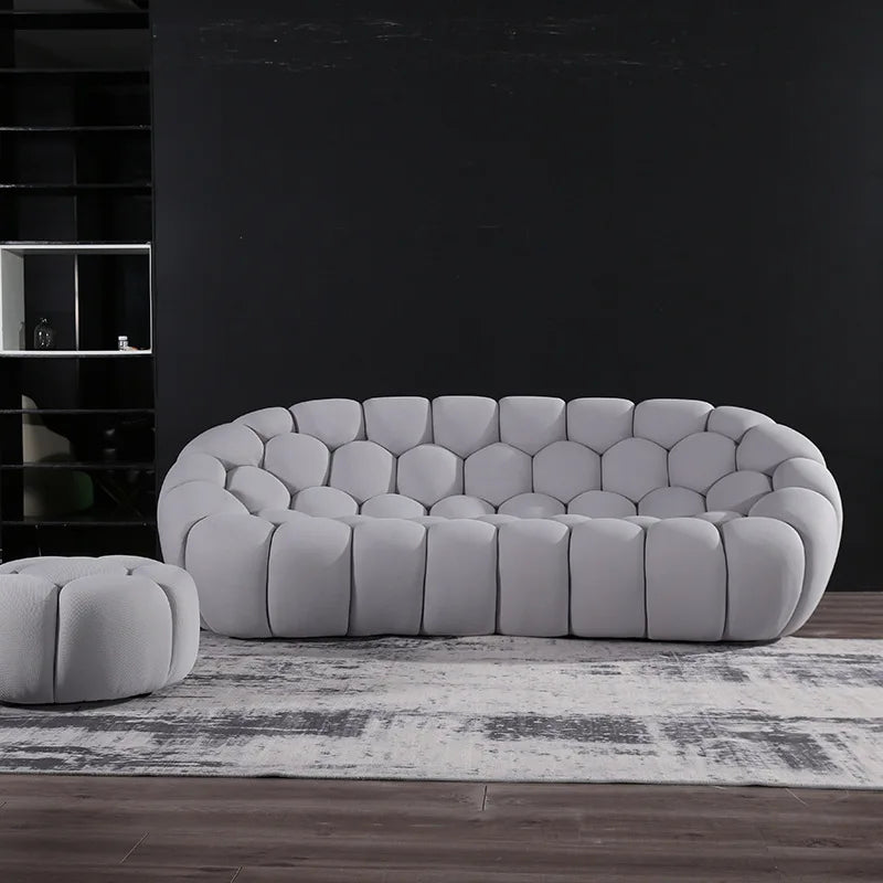 Customized Luxury Italian Design Living Room Wood Sofas Leather Furniture