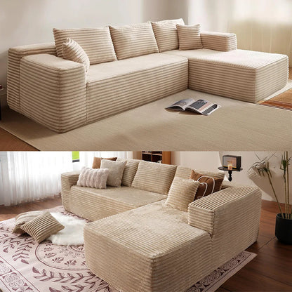 Modern Vacuum Compressed Sofa Plush Corduroy Sectional Sofa Living Room Bedroom Recliner Lazy Sofa Bed