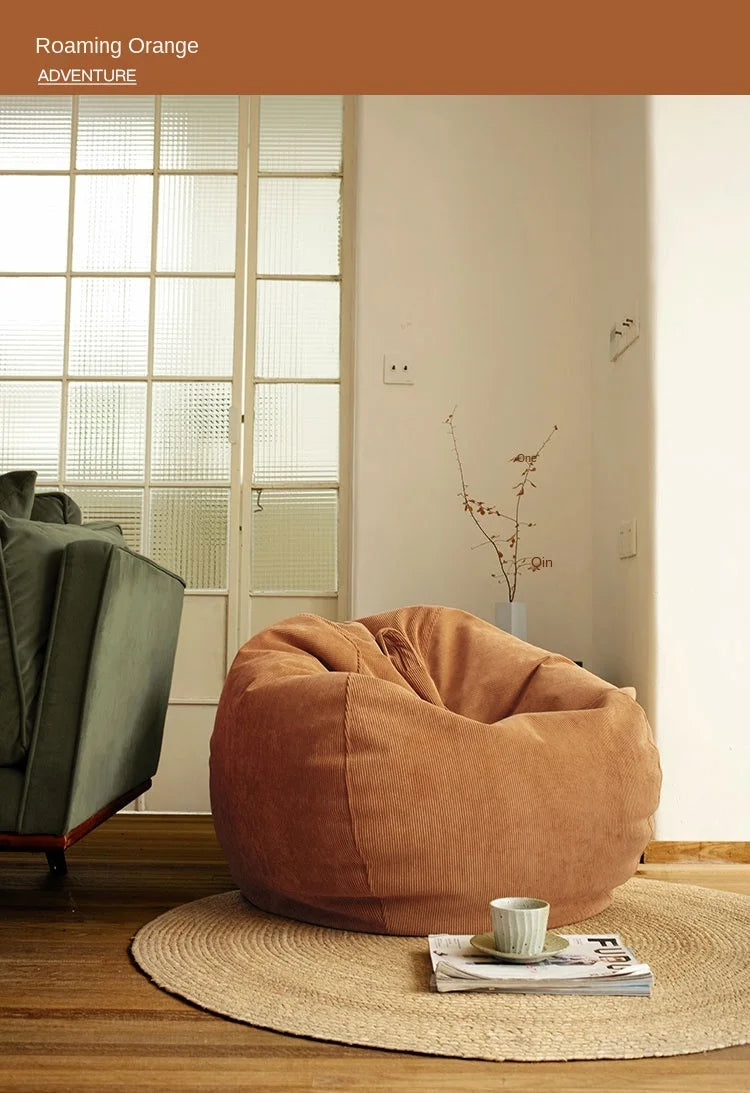 OTAUTAU Adults Children Corduroy Bean Bag Cover Without Filler Beanbag Pouf Chair Puff Salon Corner Seat Game Movie Sac DD005