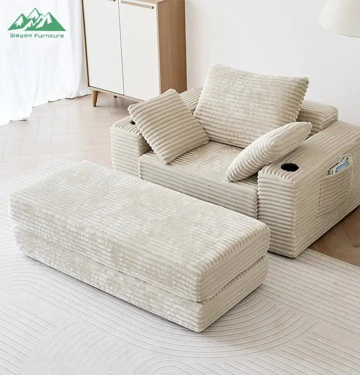 Wayon Convertible L-Shape Sofa Bed Set Modern Minimalist Design Eco-Friendly Foam Filled Small Apartment Living Room No Assembly