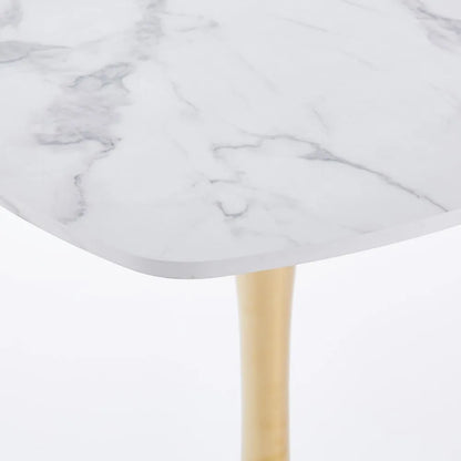 Square Dining Table Marble Top Golden Metal Frame Modern Design Home Furniture 2-4 Persons Small  Apartment