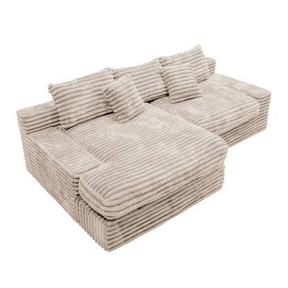 Latest Trend 2026 Amazond Modern Fabric L-Shaped Sofa Small Apartment & Hotel Bedroom Friendly Inflatable Convertible