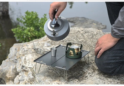 Portable Camping Table, Small Ultralight Folding Table with Aluminum Table Top and Carry Bag, Mini Barbecue Coffee Table