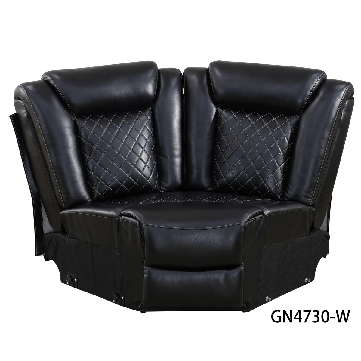 3-Piece Black Breathing Leather Recliner Sofa Set Upholstered Extendable Sponge Filling for Apartments Hotels Villas