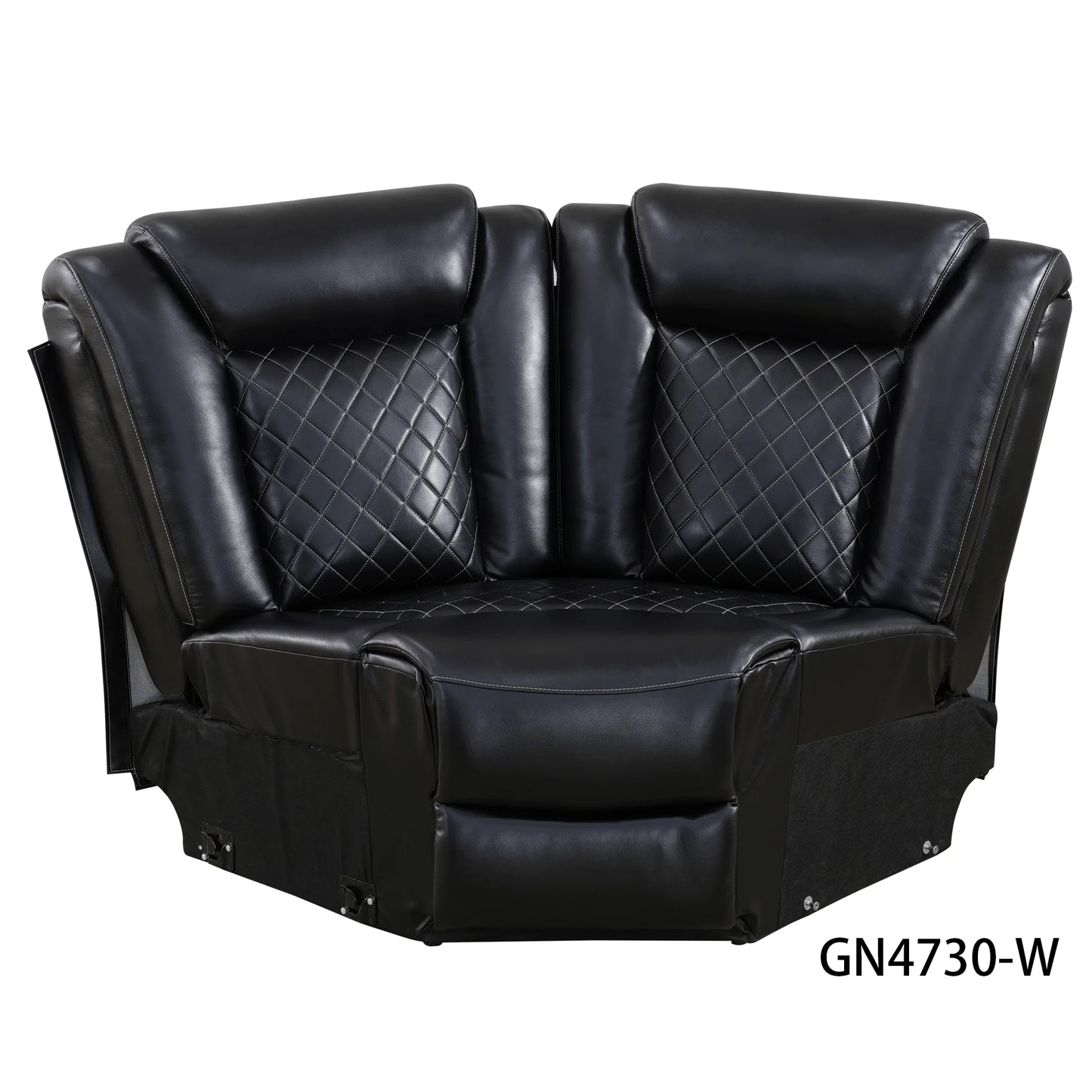 3-Piece Black Breathing Leather Recliner Sofa Set Upholstered Extendable Sponge Filling for Apartments Hotels Villas