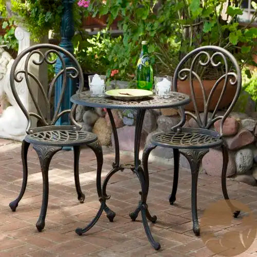 Thomas 3-Piece Modern Outdoor Cast Iron Bistro Set Stylish Patio Furniture for Garden Courtyard & Hotels Made in China