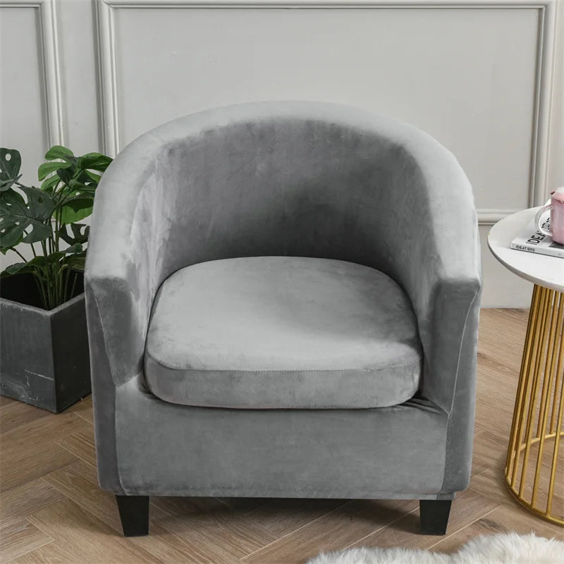 Velvet Arc Seat Sofa Cover Elastic Club Armchairs Covers Living Room Single Seat Tub Couch Slipcovers With Seat Cushion Covers